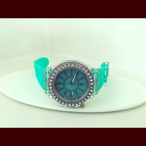 New Aqua colored LED Colorful lights watch